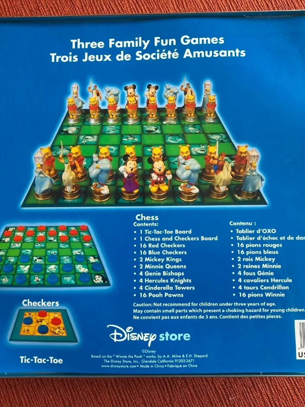 Brand New Factory Sealed Disney 3 Family Fun Games Chess, Checkers, Tic-Tac-Toe